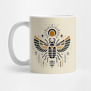 Scarab Beetle Minimal Egyptian Hieroglyphic Occult Esoteric Mug